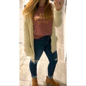 White Cardigan with Hood